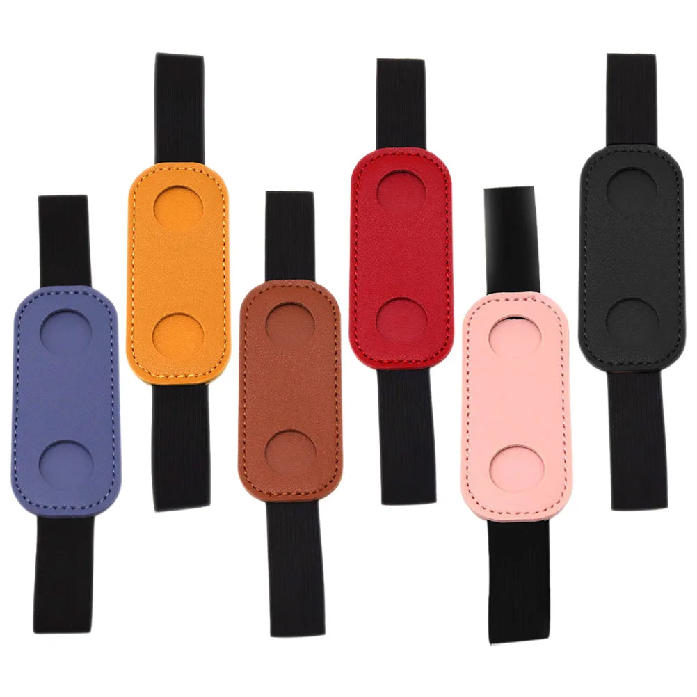 6Pcs PU Pen Holders Elastic Band Notebook Sleeve Compact Protective Storage Pouch for Planner Journal Pen