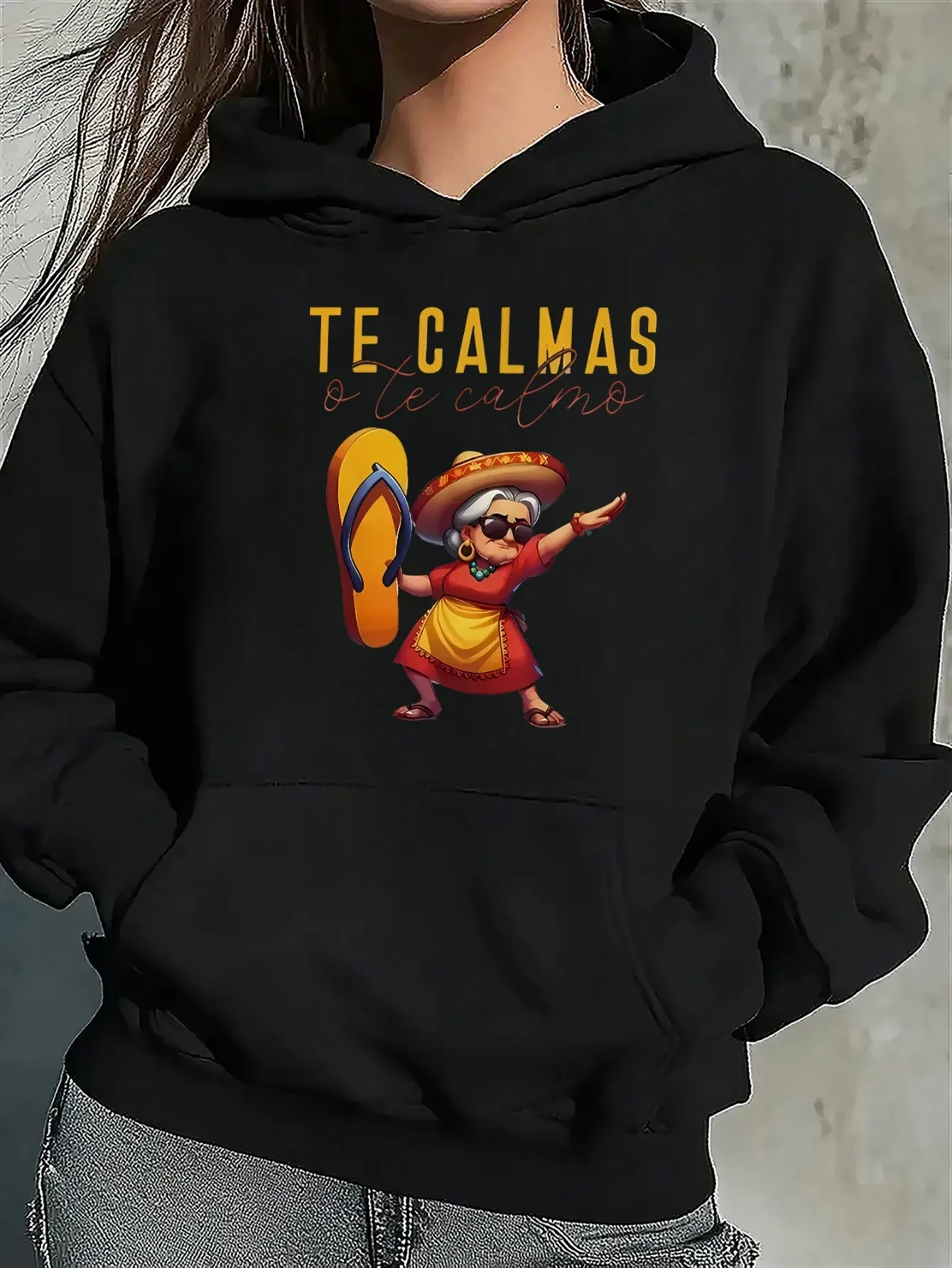 

Женская забавная толстовка с рисунком «Te Calmas o Le Calmo» для серфинга — черная с мексиканским художественным дизайном Calavera