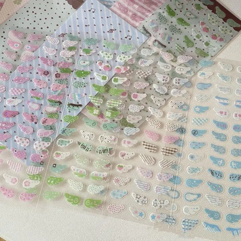 1/4 pezzi ali amore fragola trifoglio stella scintillante pellicola flash adesivi telefono fotocamera adesivo decorazione scrapbooking vintage