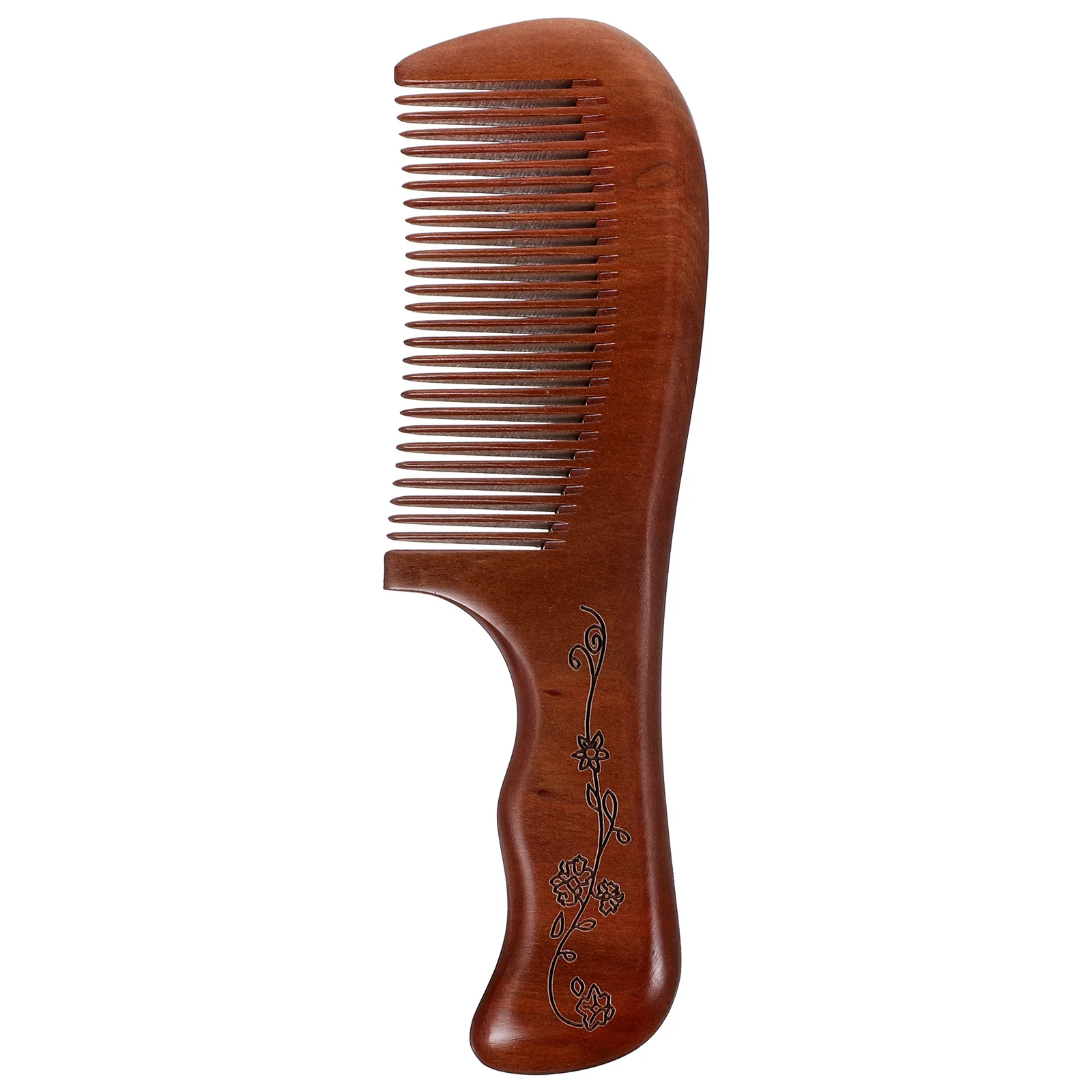 

Natural Sandalwood Comb Thickened Carved Teeth Anti-Static Hair Massage Comb For Scalp Stimulation Wood Hair Styling Tool