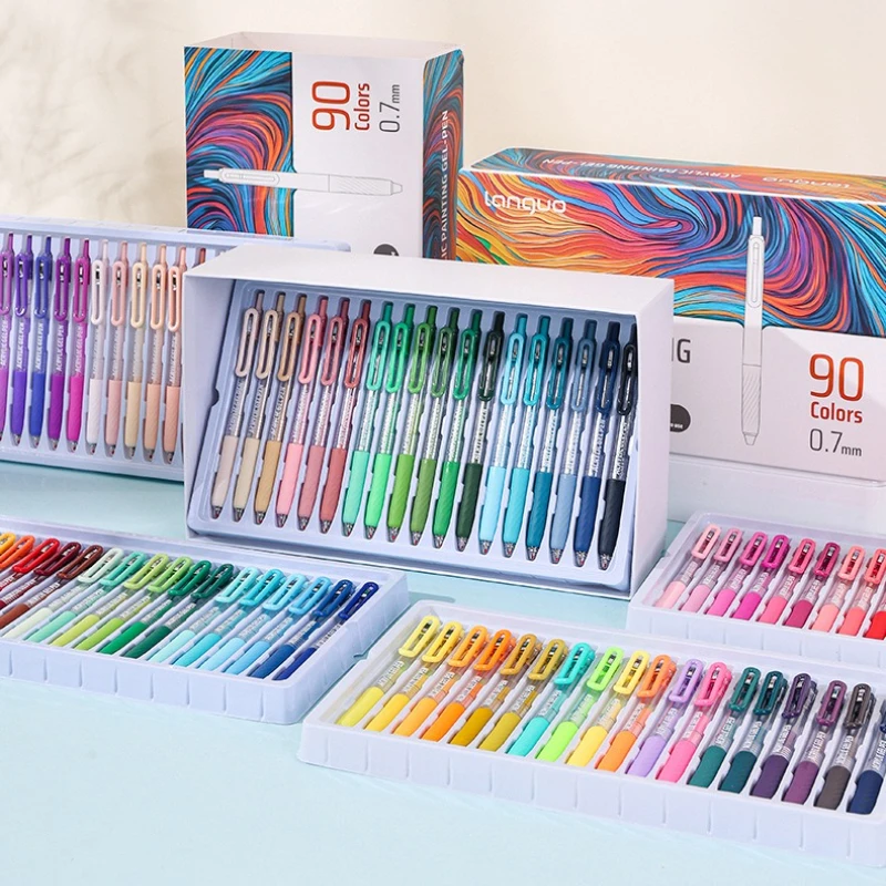 

LANGUO 90/36 цветов пресс гелевая ручка большая емкость 0,7 мм справочник ручки для письма живопись рисунок канцелярские принадлежности офисные школьные принадлежности
