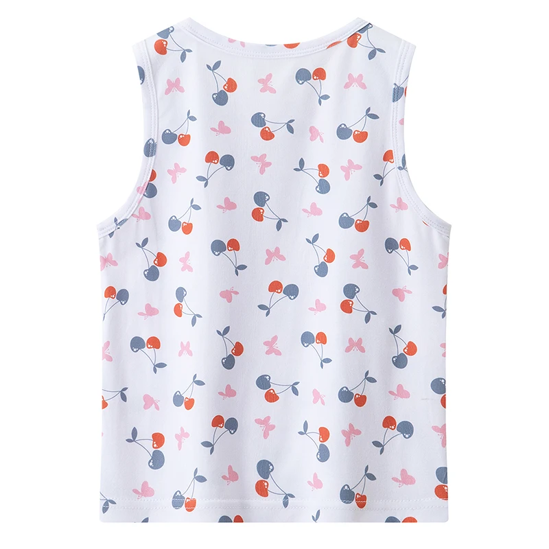 4-teiliges Set für Mädchen: Bequeme, vielseitige Weste für alle Jahreszeiten, süß bedrucktes Oberteil, lässiges ärmelloses T-Shirt für Kinder, Basic-Shirt – Detail 17