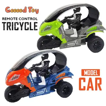 2.4G remote control tricycle stunt motor car rider baby high speed RC three-wheeled motorcycle racing cars toy lights spray