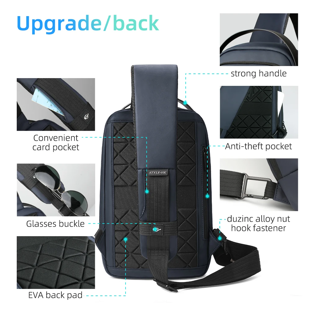 Heroic Knight Business Large Capacity Crossbody Bag For Men Waterproof Travel Shoulder Bag 11\