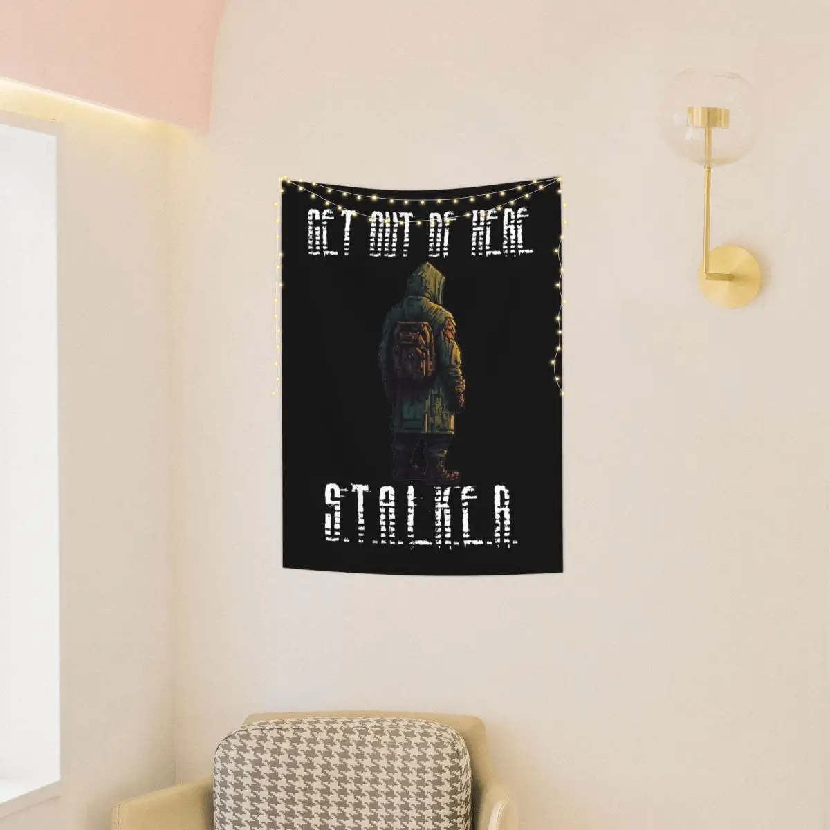 Get Out Of Here Stalker Game Tapestry Hippie Fabric Wall Hanging Room Decor Table Cover Witchcraft Tapestries