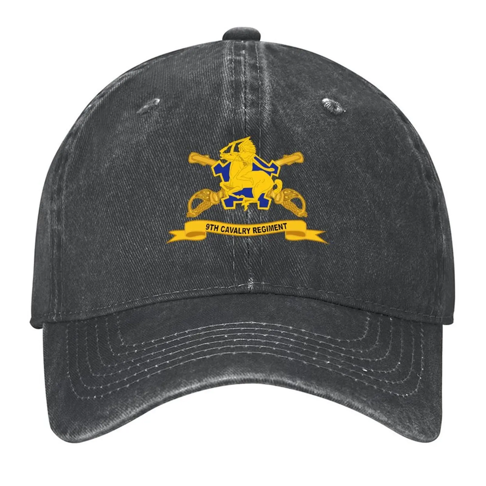 

Army- 9th Cavalry Regiment w Br - Ribbon Baseball Cap Icon Sunhat custom caps Hat Luxury Brand Mens Hats Women's