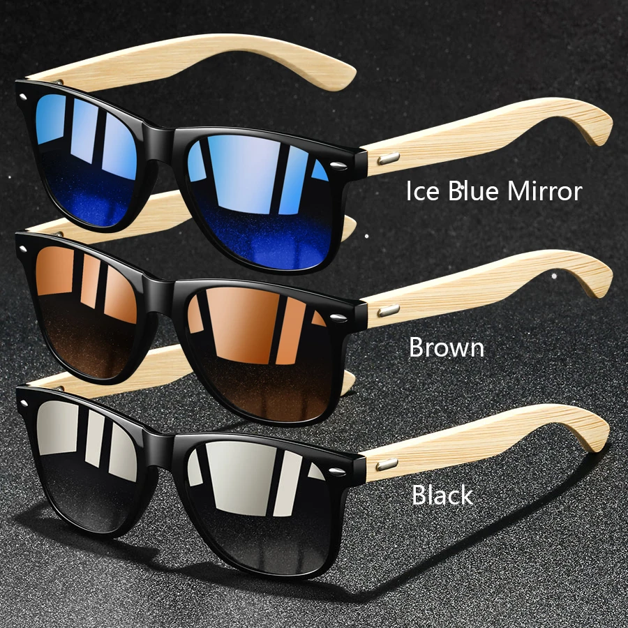 3er-Set Modische Vintage-Sonnenbrillen aus Bambusholz, Quadratisch, für Damen und Herren, Luxus-Designer-Sonnenbrillen zum Fahren und Angeln – Detail 8