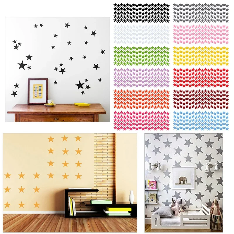 Mixed Size Easy Apply Removable Starry Stars Wall Sticker For Kids Room Decor Easily Removable Waterproof Decor Decal #87379