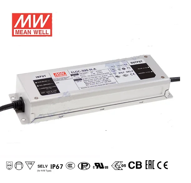 ELGC-300-H-AB 300W 5600mA Taiwan Mingweisheng Power Waterproof Power Supply Adjustable Dimming Type