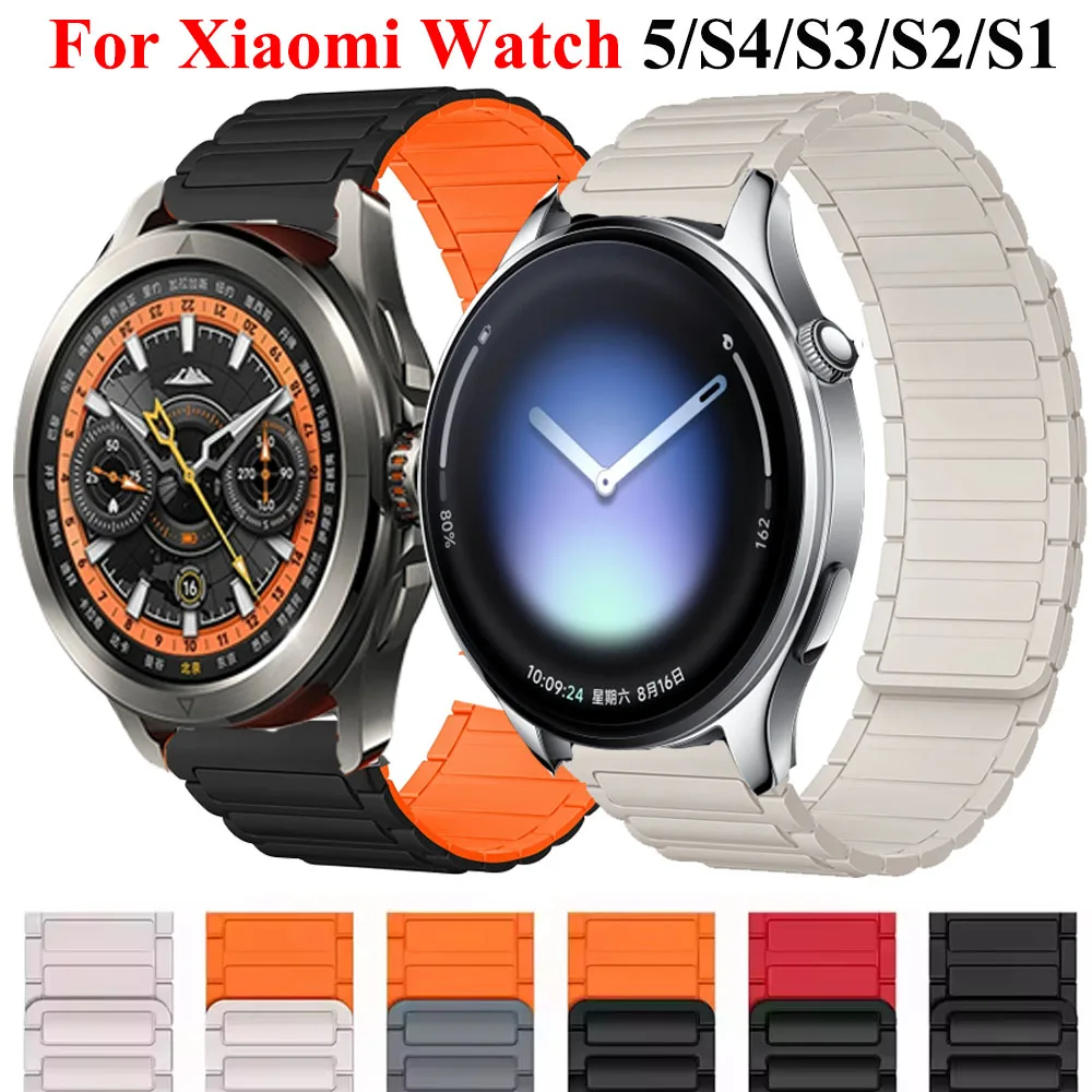 Magnetisches Silikonarmband für Xiaomi Watch 5/S4/S3/S2/S1 Pro/Active 22mm Armband für Xiaomi Watch 2 Pro/Color/Color 2 Soft Bands