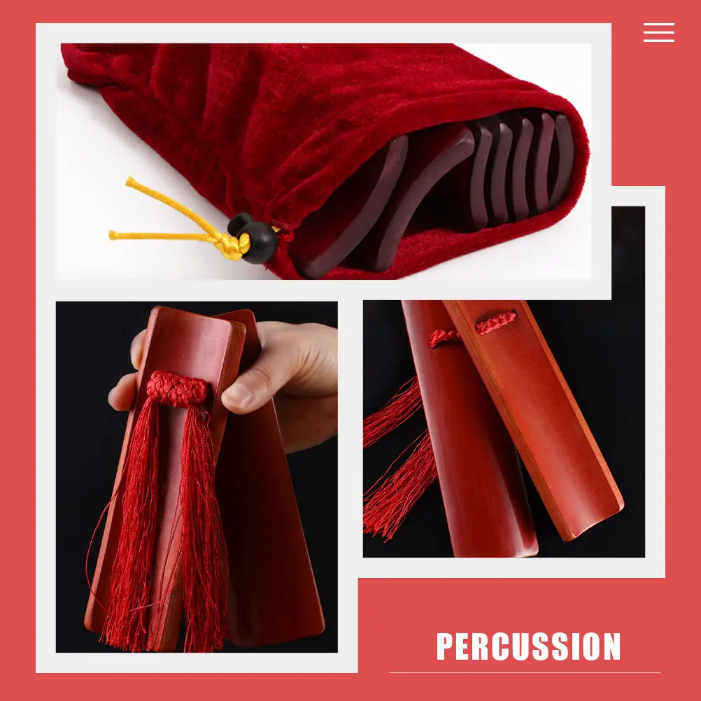 1Pair Chinese Bamboo Kuaiban Traditional Allegros Clapper Professional Bamboo Castanet for Performance and Practice