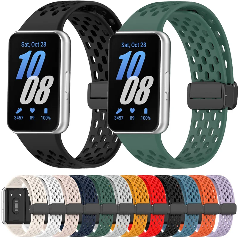Sport Silicone Strap For Samsung Galaxy Fit3 SM-R390 Sport Band Magnetic Buckle Bracelet Correa No Gaps Belt Accessories