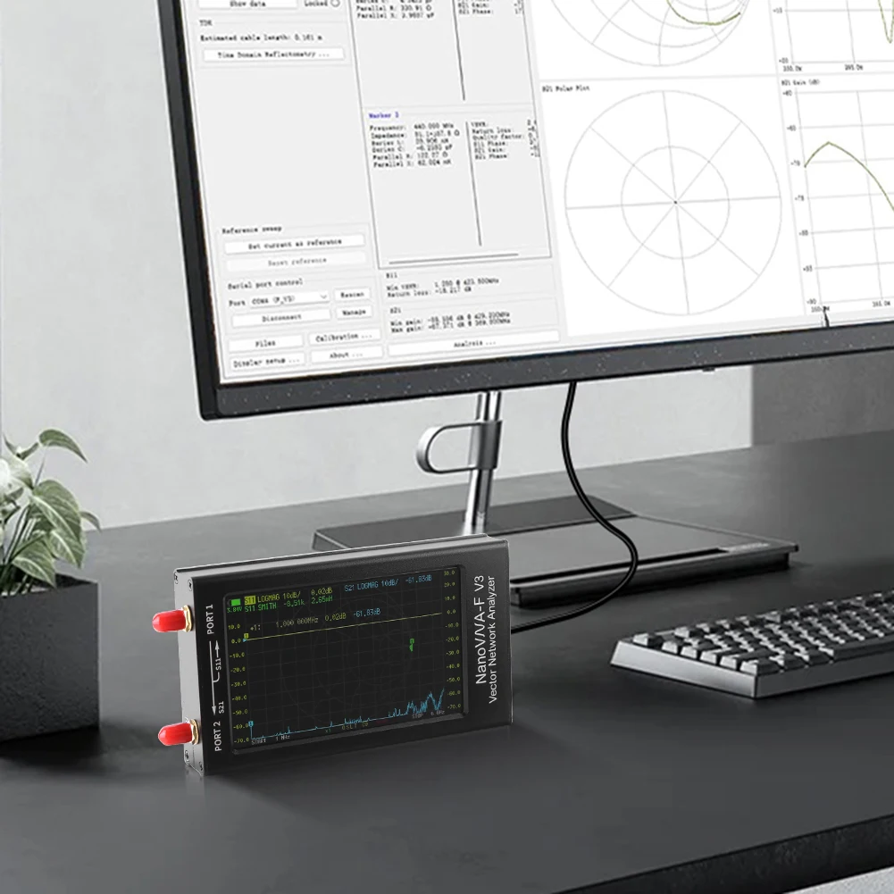 محلل شبكة المتجهات المحمول بشاشة 4.3 بوصة HF VHF UHF SHF محلل هوائي 801 نقطة مسح لتطبيقات NanoVNA-F V3 #3