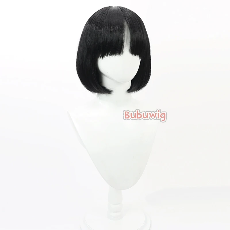Bubuwig Synthetic Hair Kiryuu Kikyou Cosplay Wigs Blue Archive Kiryuu Kikyou 30cm Short Straight Black Bobo Wig Heat Resistant 4