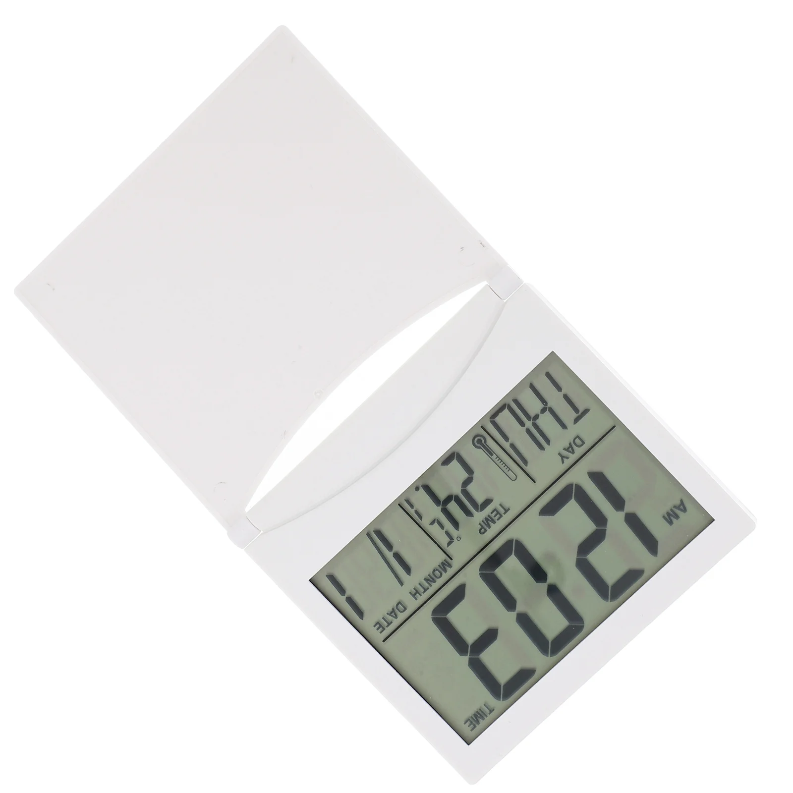 المدمجة طوي منبه رقمي على مدار الساعة التقويم عرض درجة الحرارة مكتب السفر على مدار الساعة المنبه لساعات غرف النوم #2