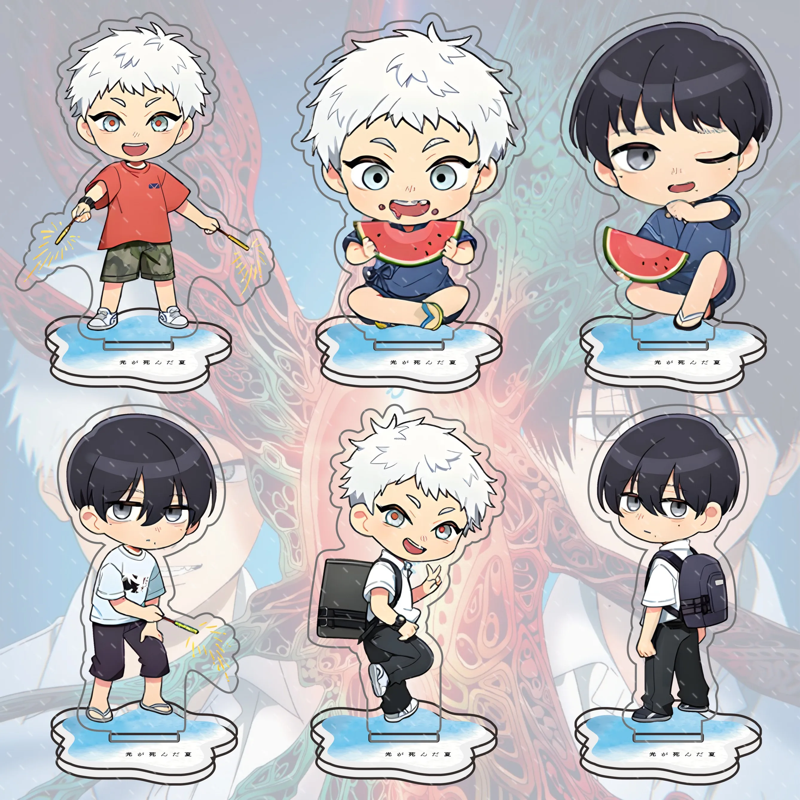 جديد "الصيف Hikaru Died" أنيمي 10 سنتيمتر الاكريليك نموذج حامل Yoshiki Tsujinaka-Hikaru Indou سطح المكتب الشكل الديكور مروحة هدية #1