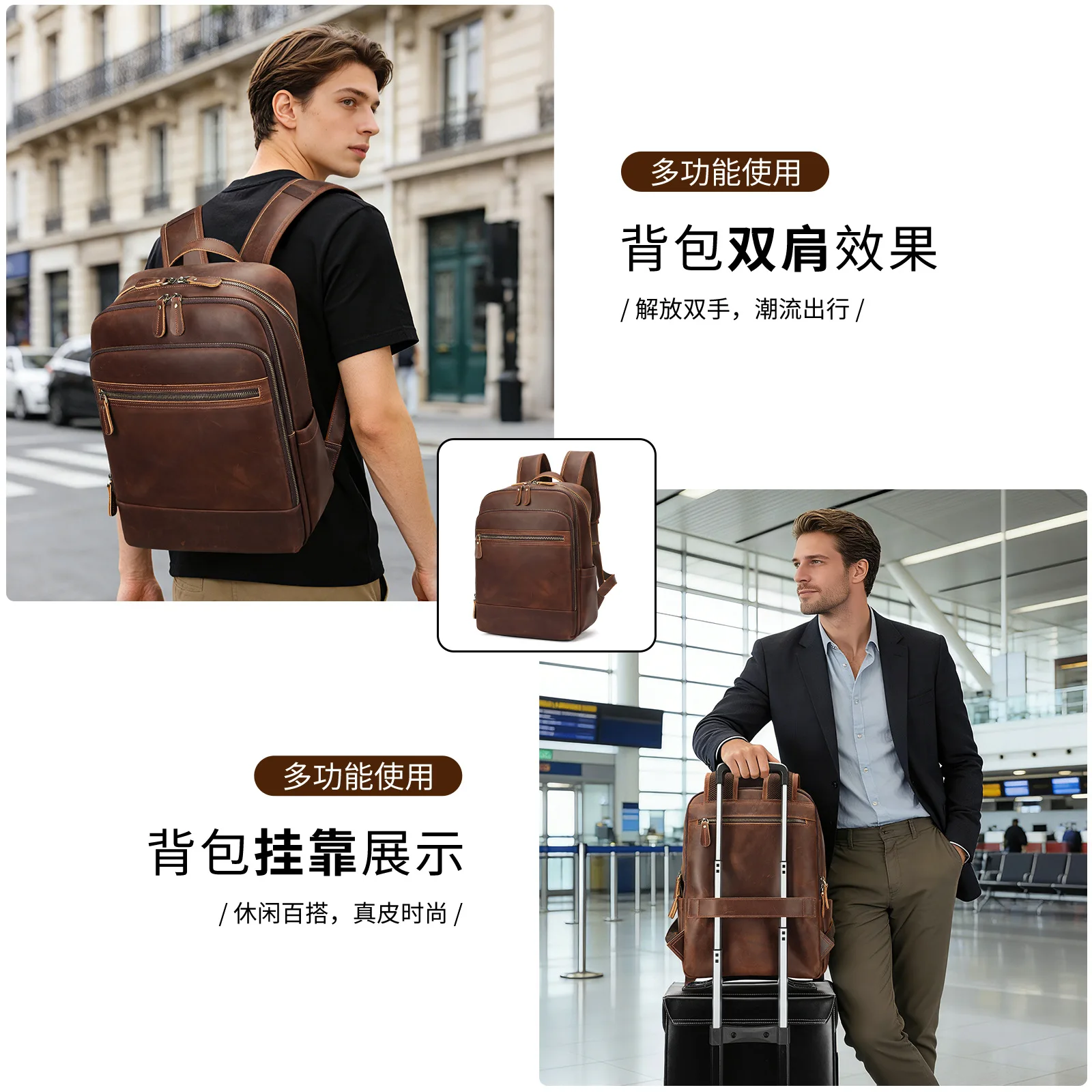 Mochila de cuero minimalista d - Leather Work Rucksack Mens reseña y precio