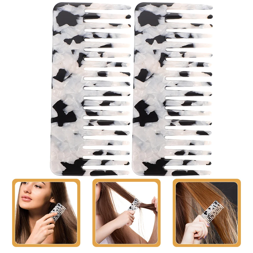 

2 Pcs Anti-static Comb Detangler Accessory Small Style Combs Barber Men Acetate Hair for Curly