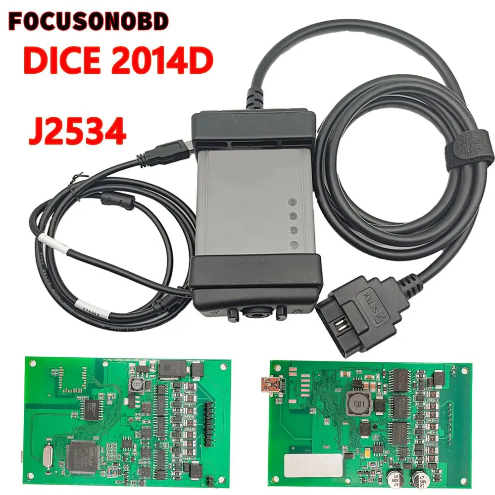 Beste Kwaliteit DICE 2014D J2534 Protocol Controle Module Onderhoud 2014D OBD2 Auto Diagnostische Scanner Tool Snelle Verzending