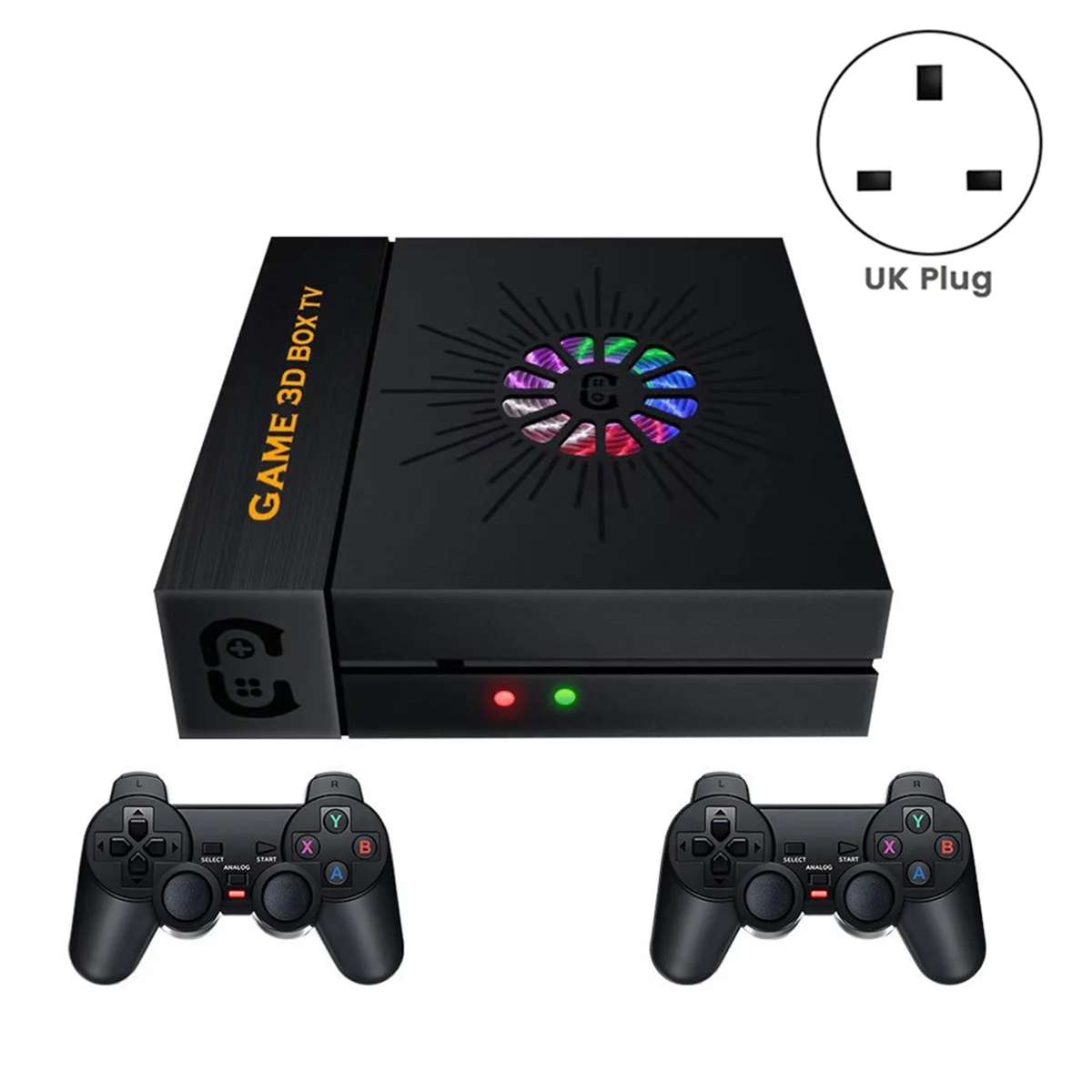 X6S konsol TV Video Game 4K, kotak Game Super 128G 10000 + permainan untuk PSP/PS1/MAME dengan 2 gamepad nirkabel colokan UK