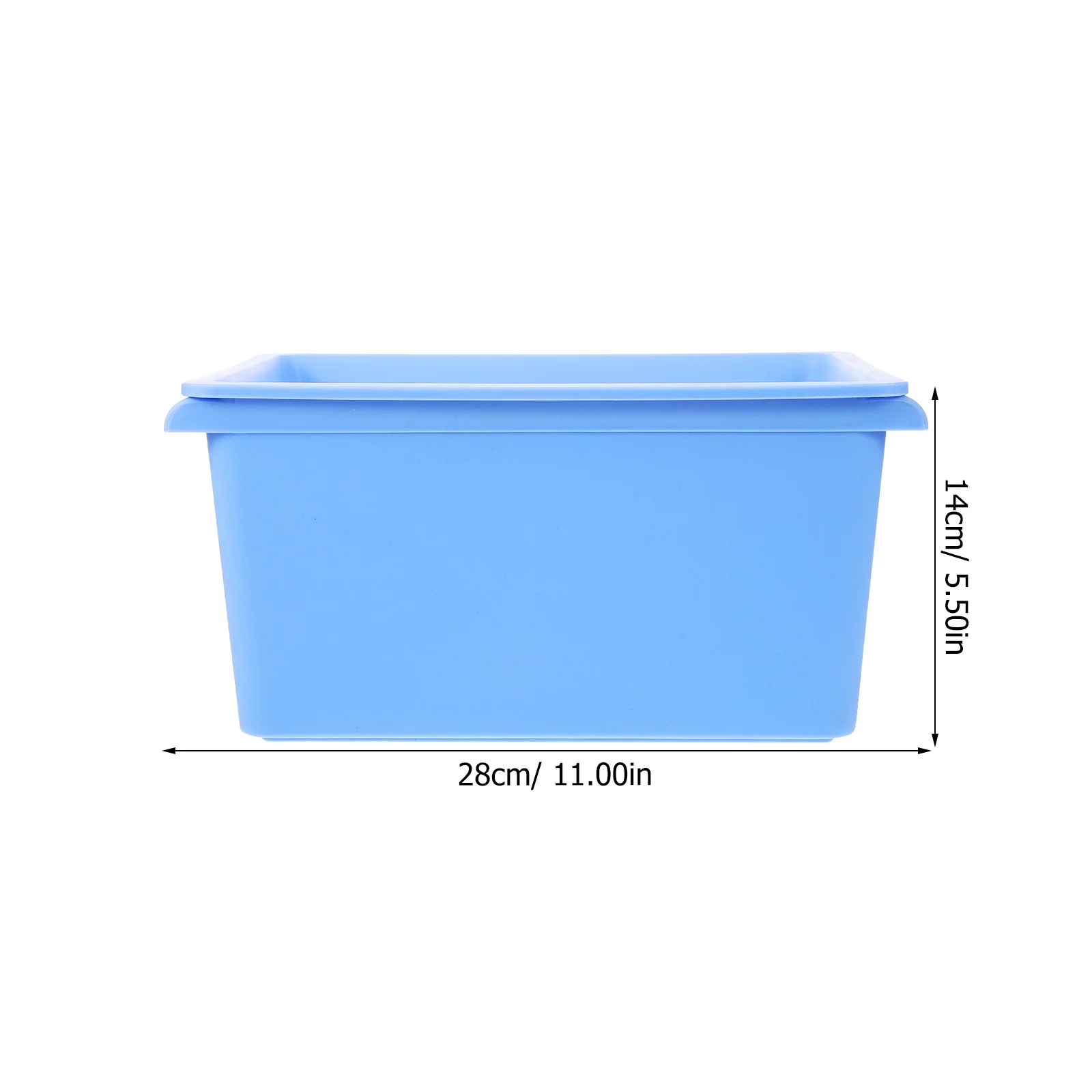 Pequena caixa de armazenamento de plástico organizador de mesa retangular grande capacidade borda lisa material pp para escritório estudo em casa