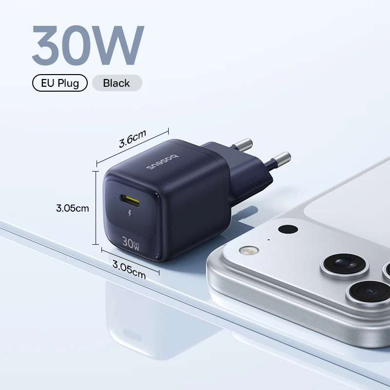 Baseus 30W GaN-lader PD-lader voor iPhone 17 16 15 14 13 12 Max Snellader PD3.0 QC3.0 Telefoonlader Type C Tablet-lader