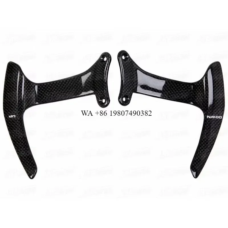 Wmwmnu Dry Carbon Fiber Shift Paddles for 2015-2016 488 GTB Spider Plain Weave Steering Wheel Gear Shifter Paddle