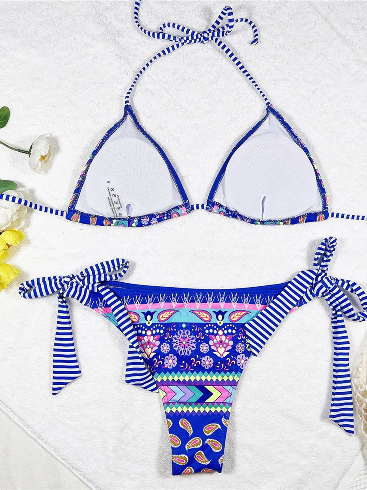 Sexy Printed Halter Brazilian Bikini Women Swimwear Female Swimsuit Two-pieces Bikini set Bather Bathing Suit Swim Lady K4412