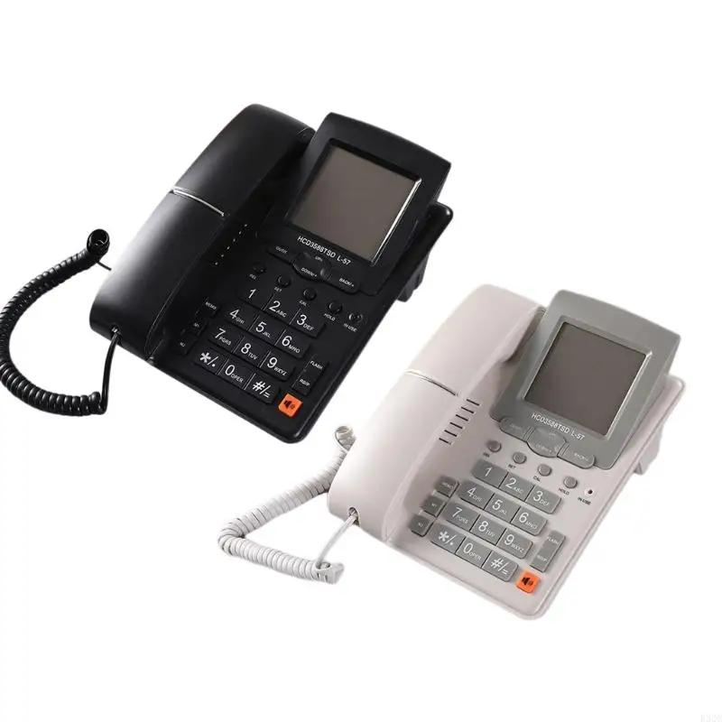 K32C Large LCD Corded Landline Phone Hold Redial Two Line Operate Telephone