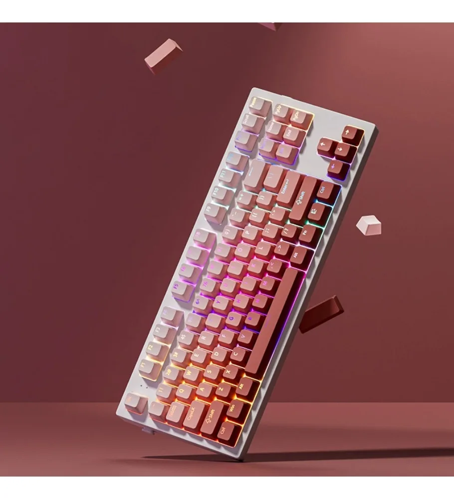 Pink new engraved gradual change wooting keycap personalized customized adaptation from ace68/87/108 key