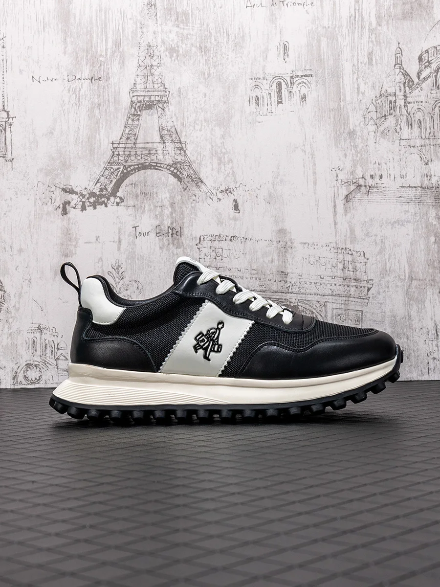 

Men's Summer New Sle Casual Running oes Breathable Leather Upaded Outdoor Sports Sneakers Comfortable All-Season Loers