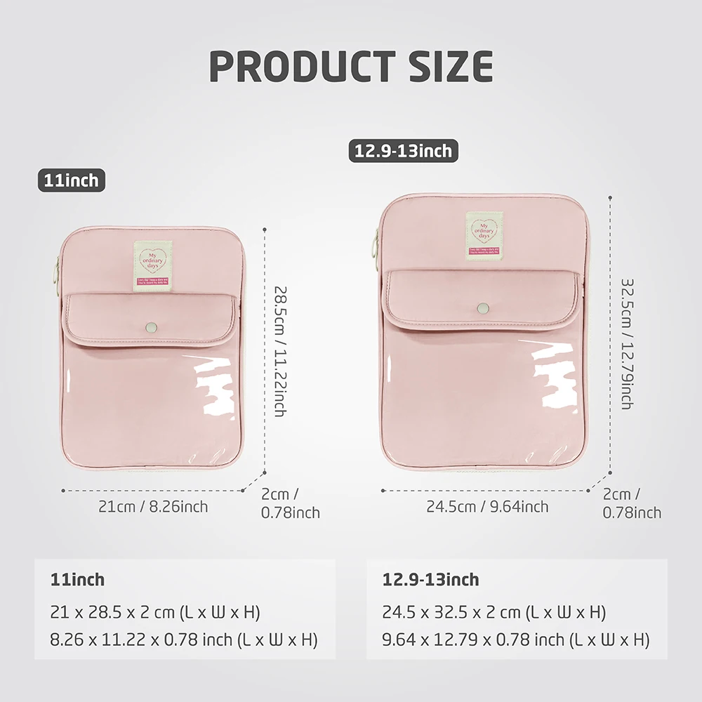 Bolsa fofa para laptop 13.3 14 polegadas para macbook pro/air notebook, para ipad air pro 11 air4/5 10.9 10.5 tablet bolsa