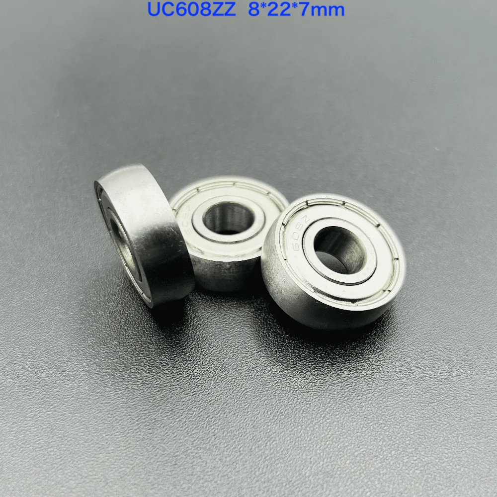 30pcs/Lot UC608ZZ 8*22*7mm Arc Track Pulley Car Sliding Door Spherical Mini Deep Groove Ball Bearing 3D Printer Parts