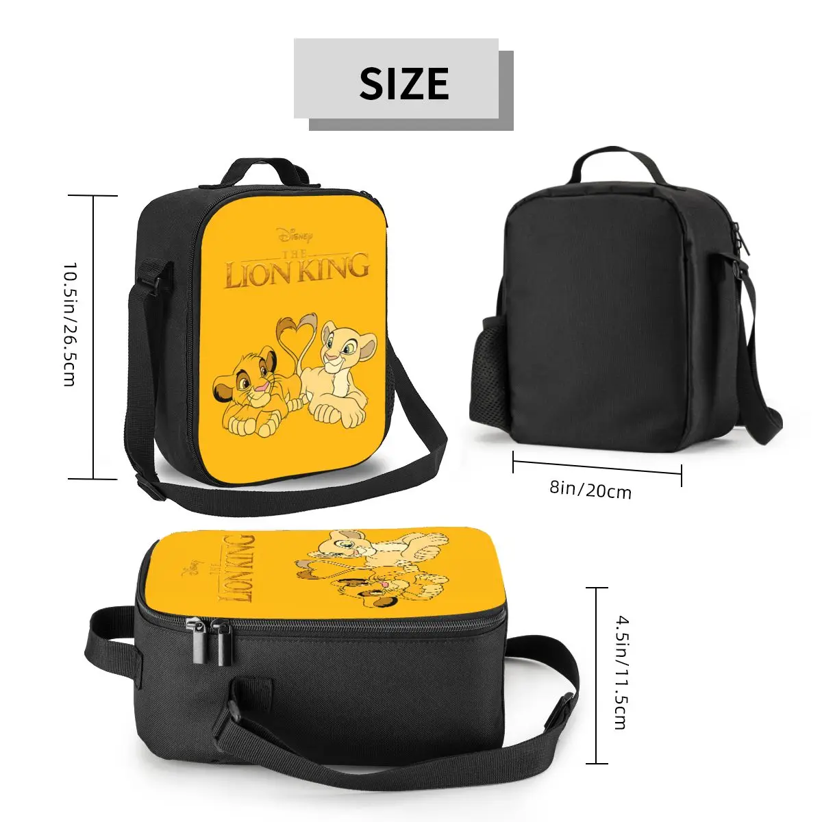 Custom The Lion King Simba e Nala Thermal Insulated Lunch Bag Women Lunch Container per Picnic all\'aperto Bento Food Box