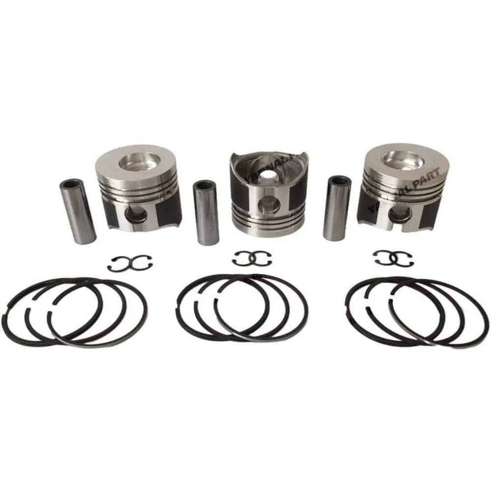 3Pcs Piston With Piston Ring+0.5mm For Mitsubishi S3L engine (oversize)