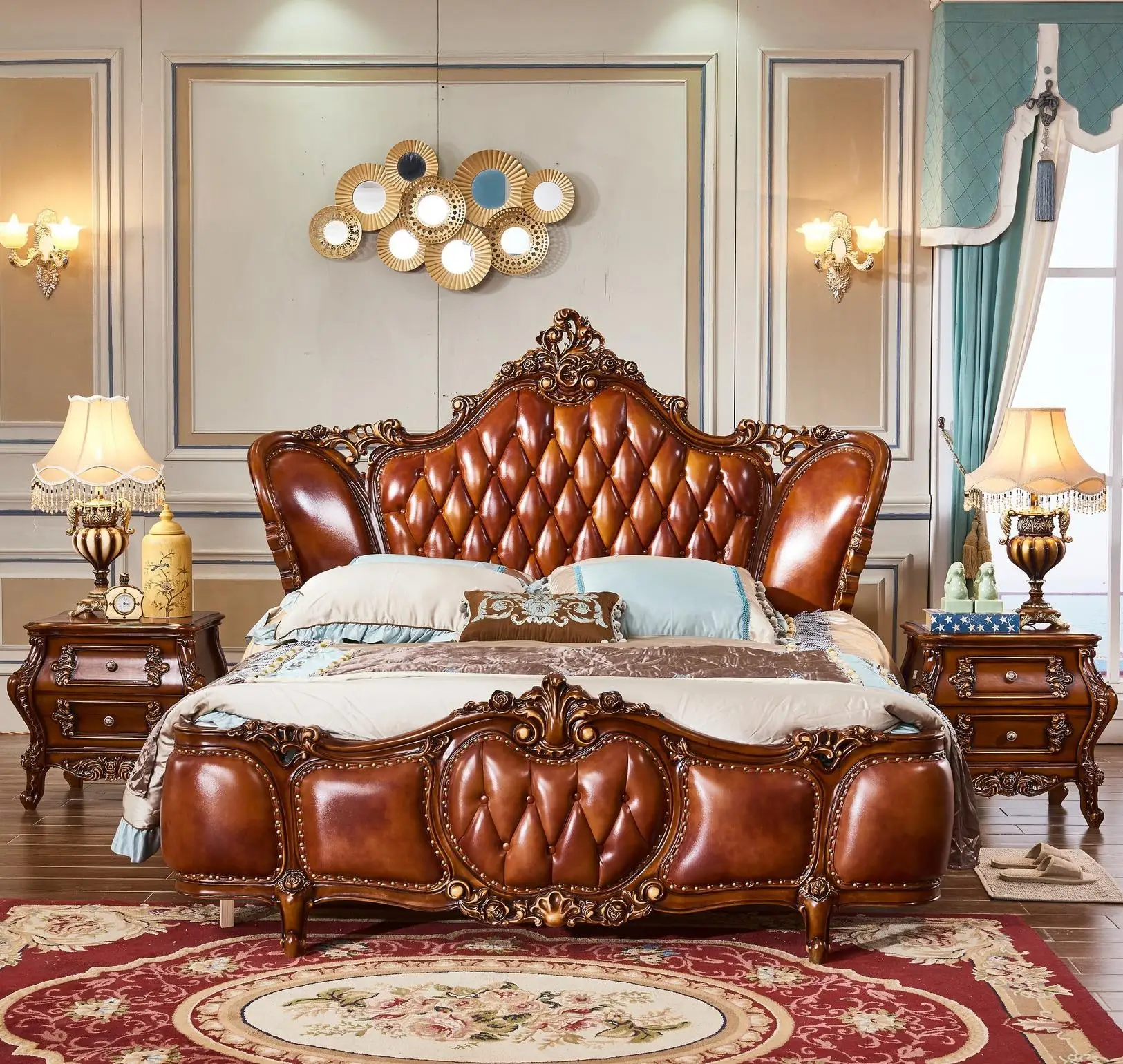 

*o #$5 Star Hotel Furniture Bedroom Sets,European Style High End Carving Bed & Latest Double Bed Designs for Luxury#