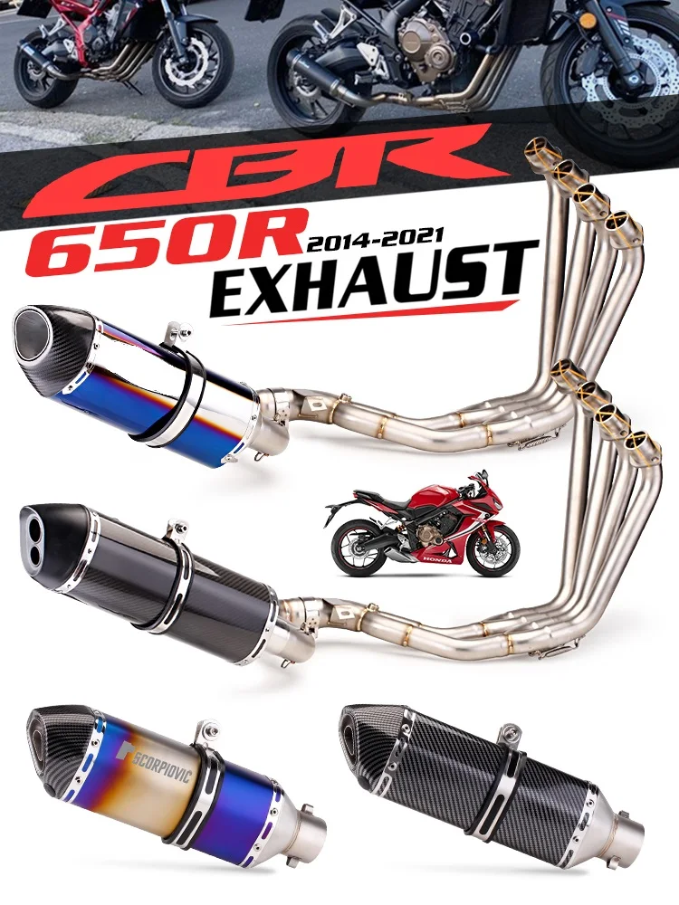 

Motorcycle exhaust pipe cbr650r 2014-2021 complete system modified exhaust pipe muffler full section connecting pipe