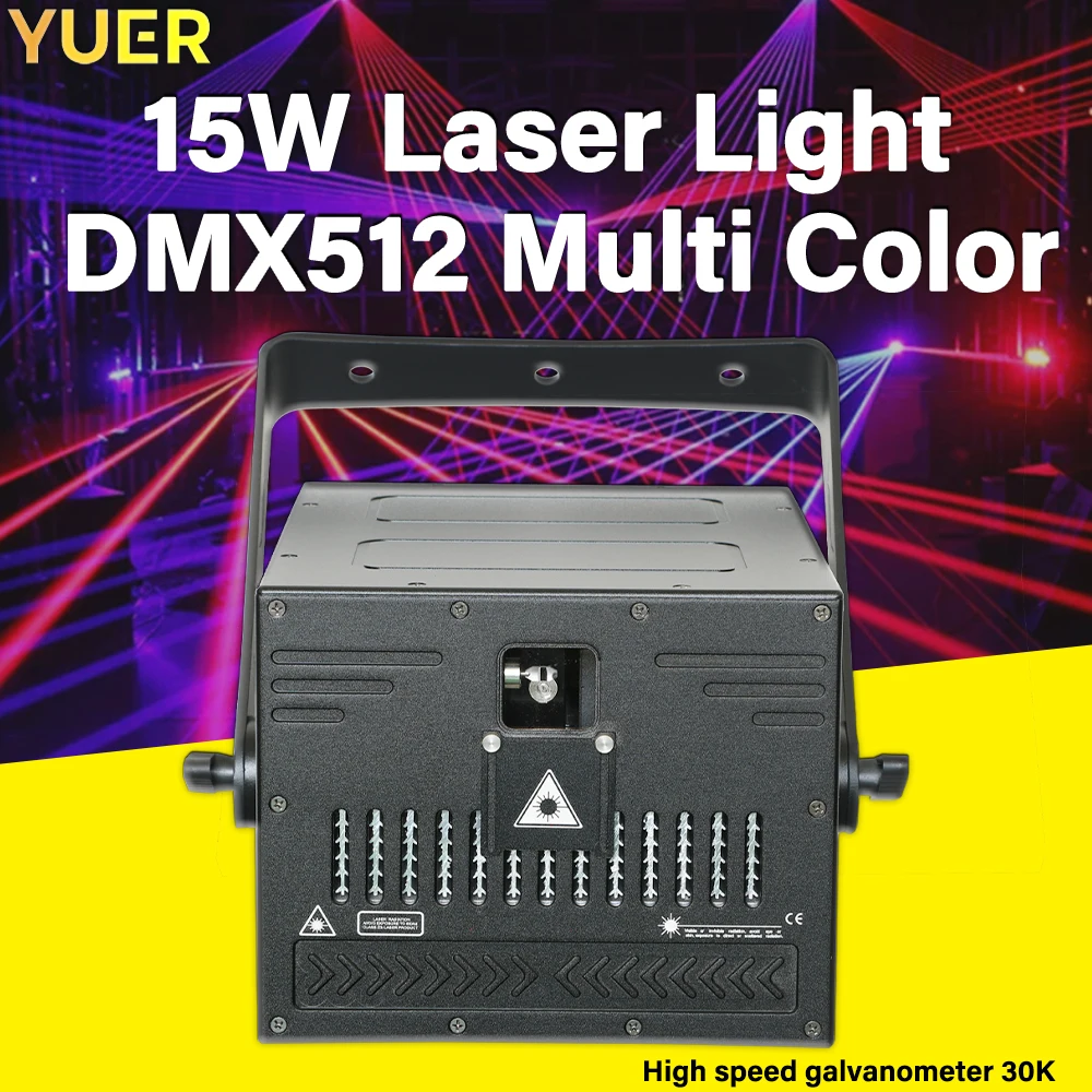 

YUER NEW RGB Laser Light 10W 12W 15W DMX512 Control System for KTV Bars Nightclubs Stage Shows