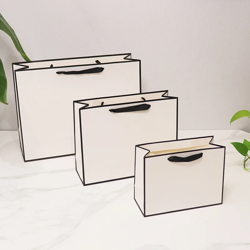 10 Pcs Custom Your Name Brand Paper Gifts Bags For Small Business Jewelry Package Bags Clothes Package Paper Bags Wig Wedding