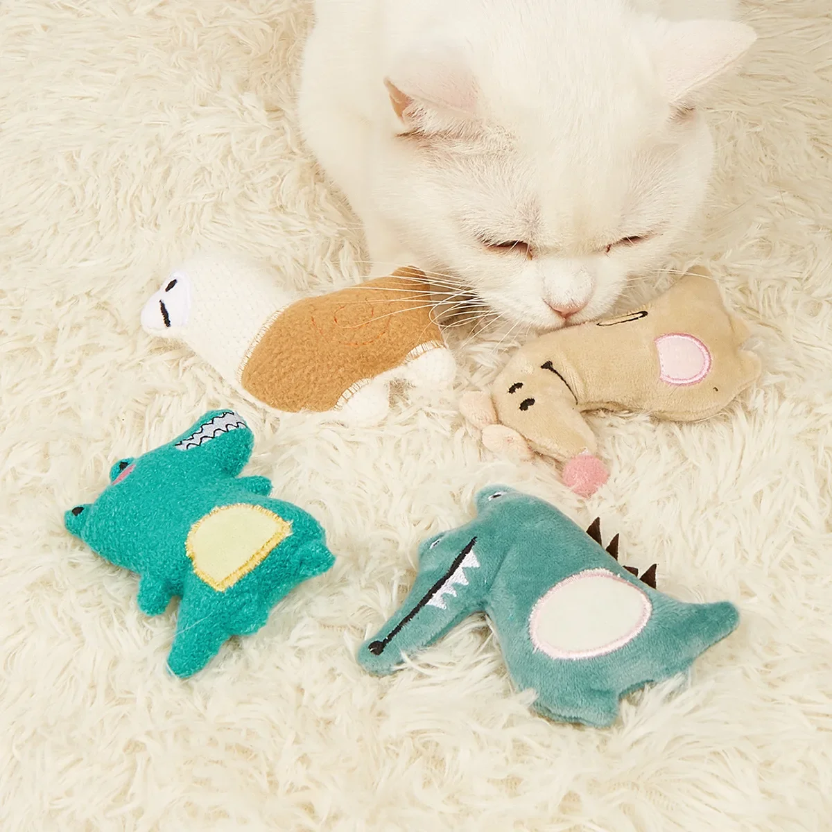 2024 New Cats Toy Plush Cat Toys for Kitten Teeth Grinding Thumb Pillow Chewing Toy Claws Thumb Bite Pet Accessories