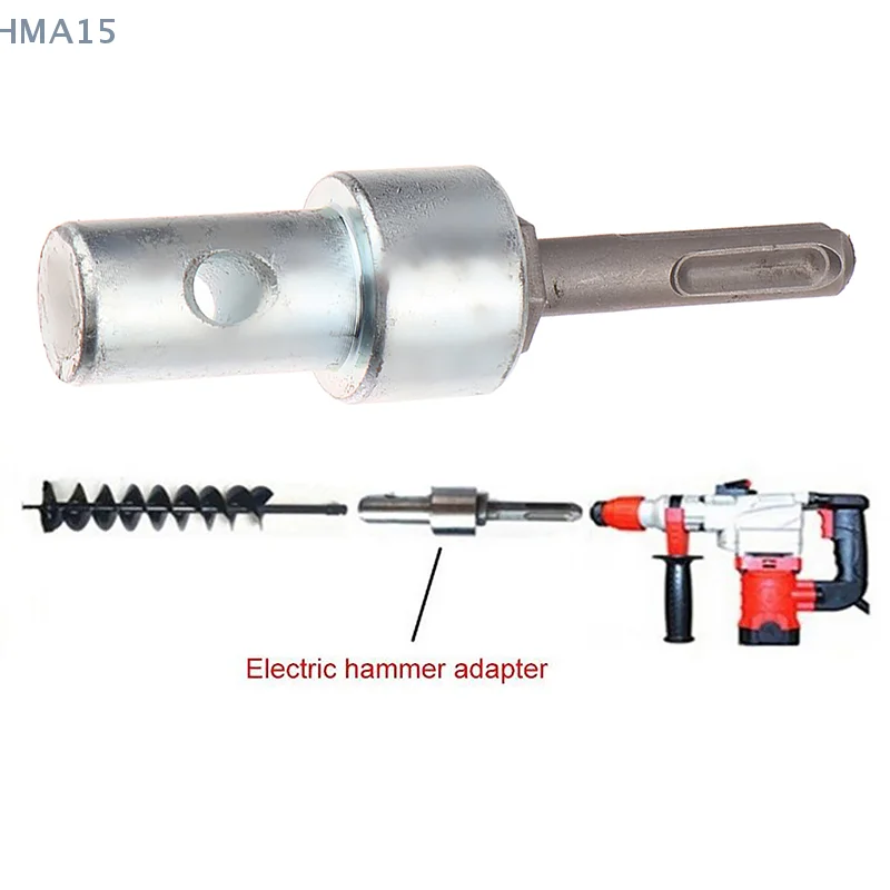 1PCS Round Shank Hammer Adapter 2 Slots Drill Bit Adapter SDS Shaft Arbor Connector For Earth Auger Head Power Tool Parts