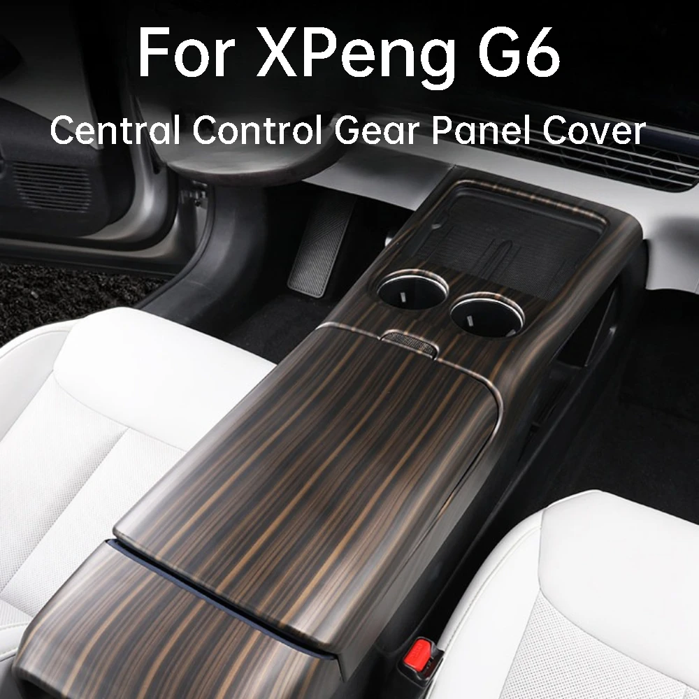 For XPeng G6 Central Control Gear Panel Cover Armrest Carbon Fiber Pattern Interior Trim Scratch-resistant Protective Sticker