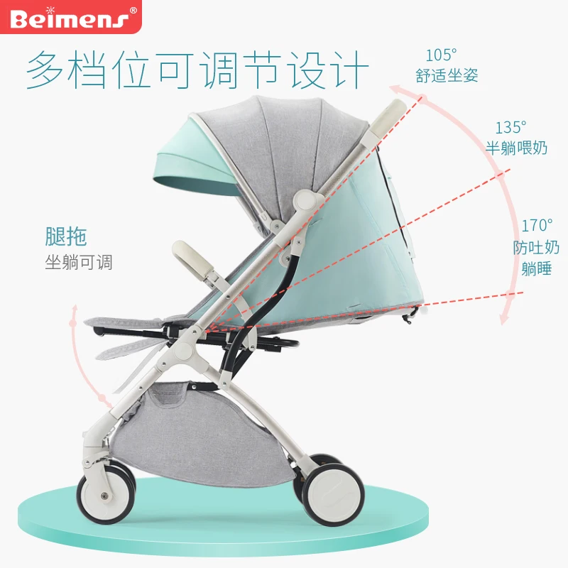 Babyfond 5.8Kg Licht Kinderwagen Gold Frame Auto Draagbare Vervoer Paraplu Kinderen Wagon Pasgeboren Travelling Kinderwagen Op Vliegtuig Geschenken