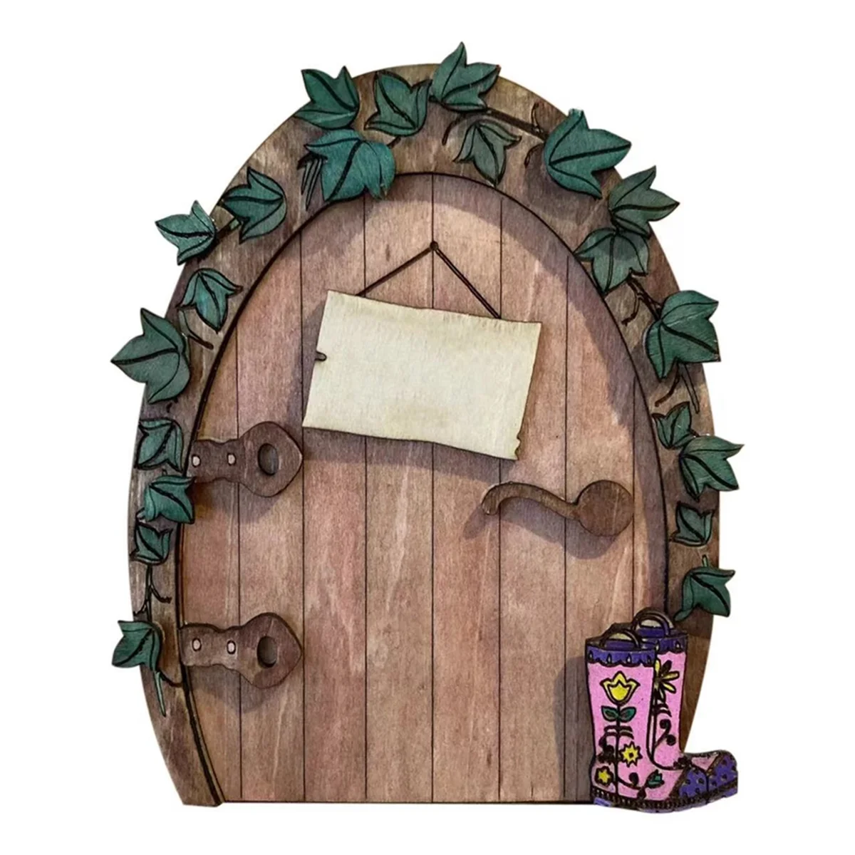 Cartoon Wooden Mini DIY Door Fairy Tale Gate Door Decoration Garden Courtyard Decor Fairy Elf Door Craft Ornament