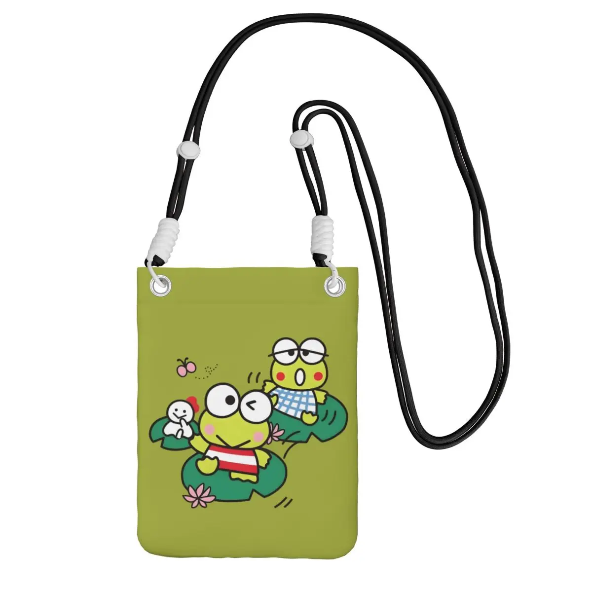 

Custom KeroKeroKeroppi Mobile Phone Bag Men Women Big Eyes Shoulder Crossbody Bag Amusement Park Detachable Shoulder Strap