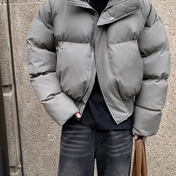 클리어핏 남성용 가을 코팅 면 재킷 스타일리시한 모양의 따뜻한 짧은 길이의 코팅 면 재킷 패션 브랜드의 고급감