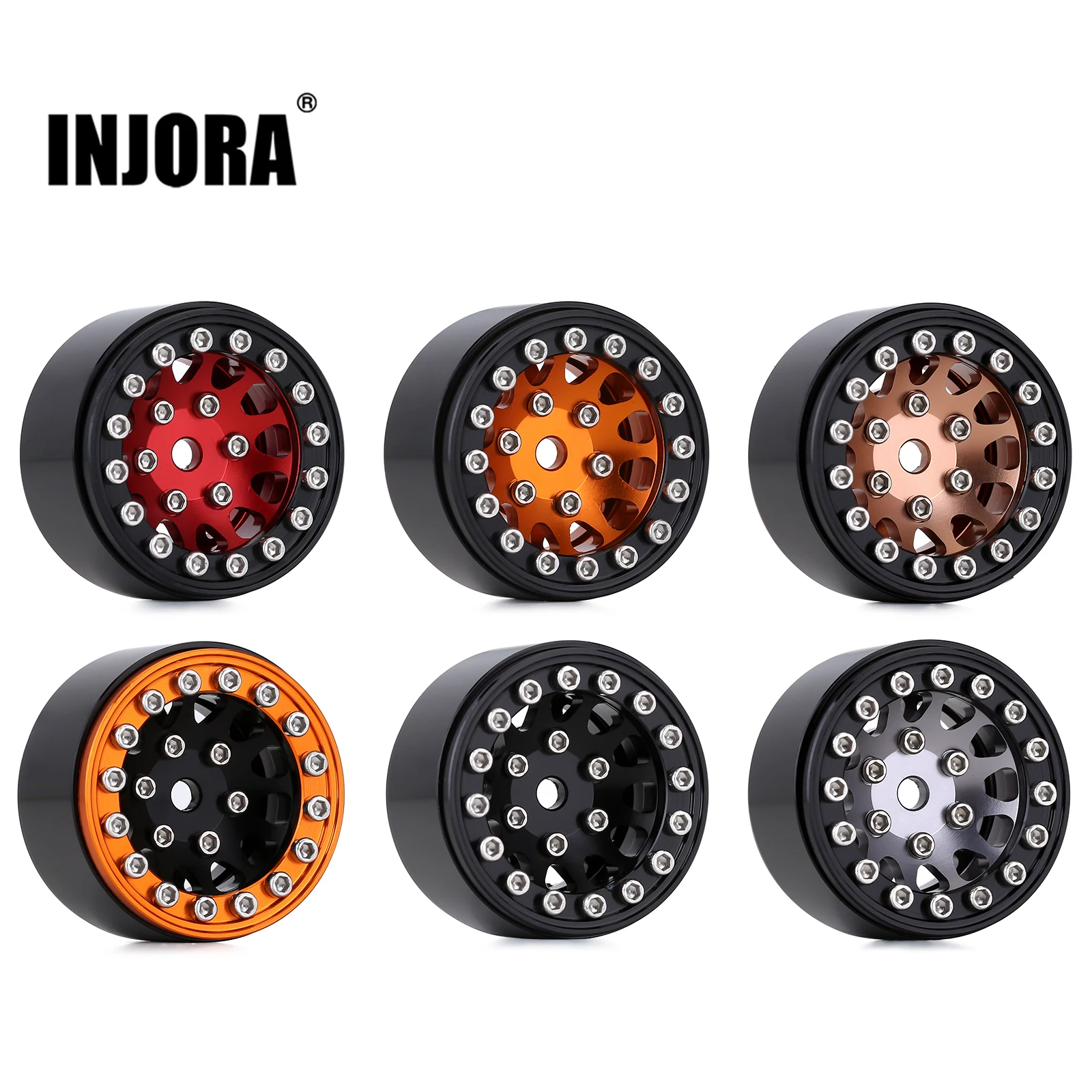 

INJORA 4 шт. колесные диски с ЧПУ 1,0 дюйма для 1/24 1/18 RC гусеничного автомобиля, осевой SCX24 AX24 FCX24 Enduro24 TRX4M (W1049)