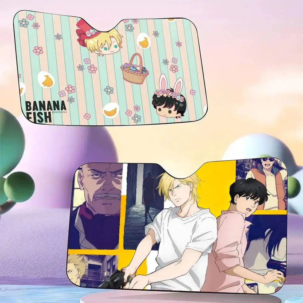 

Crime anime BANANA FISH Car Solar Protection Windshield Sunshade Car Window Windscreen Cover Sun Shade Auto Sun Visor