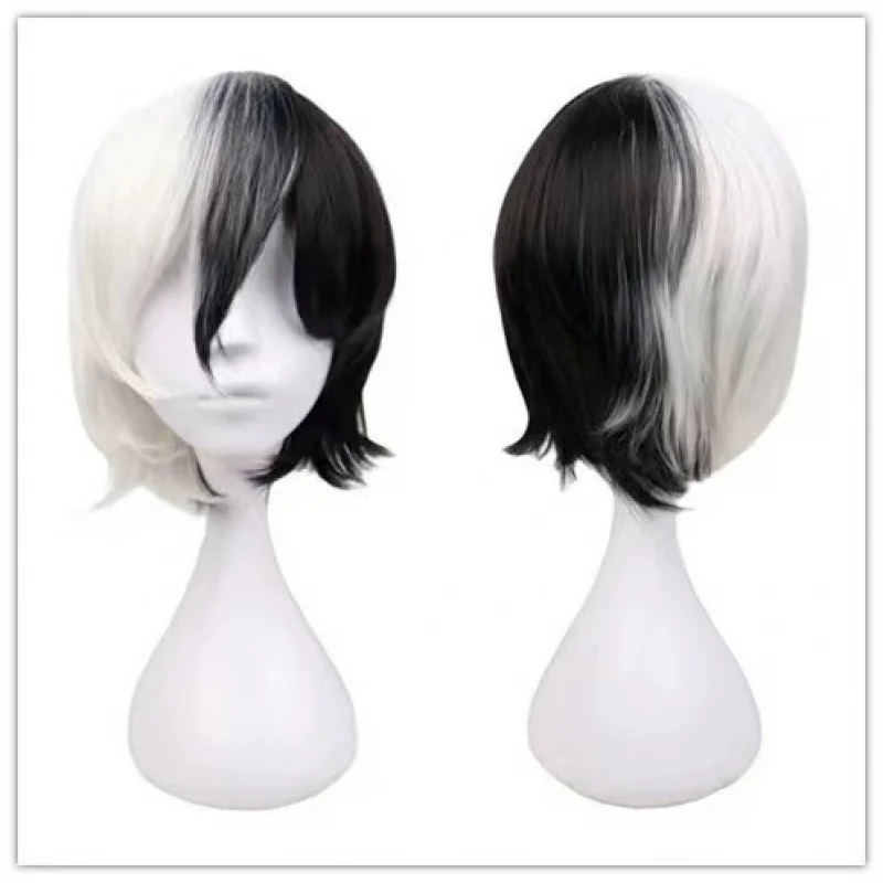 

Black and White Bear Personification/The Strange Doctor Black Jack Half Black and Half White Fluffy Curled Wig
