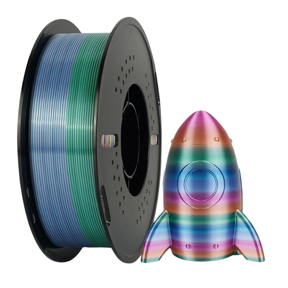 KINGROON Silk Rainbow PLA Printer Filament 1.75mm Silk Candy/Universe/Macaron/Forest Colors Glossy Neatly Wound 3D Filaments